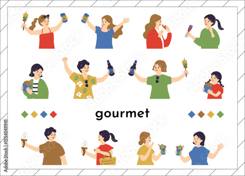 食事を楽しむ人達