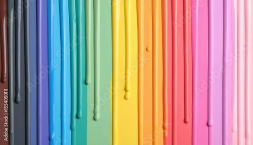 Colorful Dripping Crayons Rainbow Spectrum