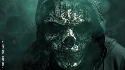 Man in Hood and Mask with Smoke