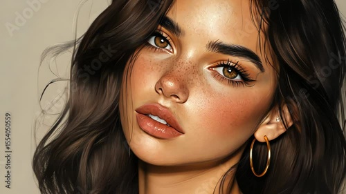 Woman with freckles