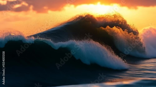 Ocean Sunset Wave