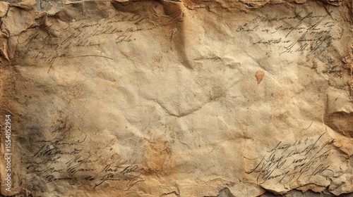 Antique Vintage Paper with Handwritten Calligraphy and Textures