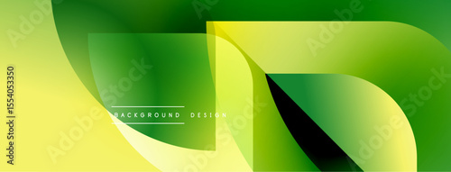 Abstract flowing shapes, vibrant green, yellow hues. Modern design, smooth gradients create dynamic visual effect. Minimalist composition.