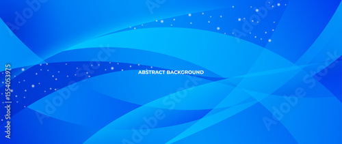 Blue abstract background with round objects overlapping each other to form a beautiful pattern. Vector template for digital lux business banner, contemporary formal invitation, luxury voucher