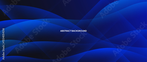 Blue abstract background with round objects overlapping each other to form a beautiful pattern. Vector template for digital lux business banner, contemporary formal invitation, luxury voucher