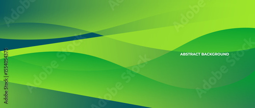 Green abstract background with subtle color gradations and beautiful curved lines. A neatly arranged wave pattern.