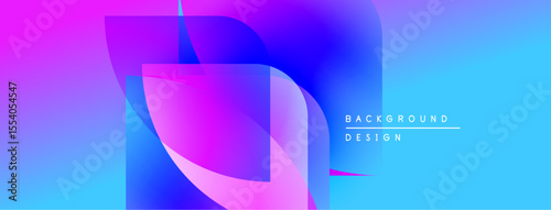 Abstract gradient background. Vivid pink, blue hues blend smoothly. Modern design element for digital projects. Text reads background design.