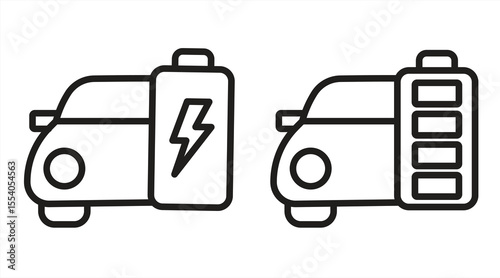 Electric car battery icon, electric car symbol sign, eps 10 on white background, vector illustration.

