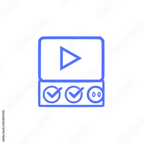A simple watchlist icon representing saved media favorite content, and personal viewing list.