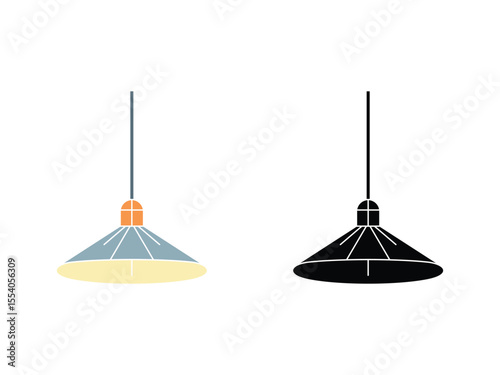 Vector illustration of hanging lamp for home decoration concept