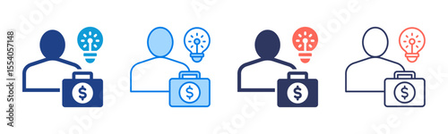 Entrepreneur icon sheet multiple style collection