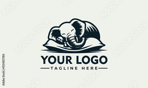 An elephant rests peacefully, curled up and sleeping soundly on a soft pillow.