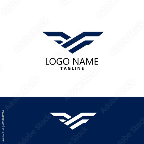 initial VF logo design vector