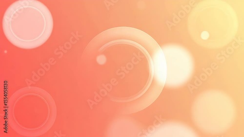Abstract Glowing Circles on Orange to Yellow Gradient Background Design