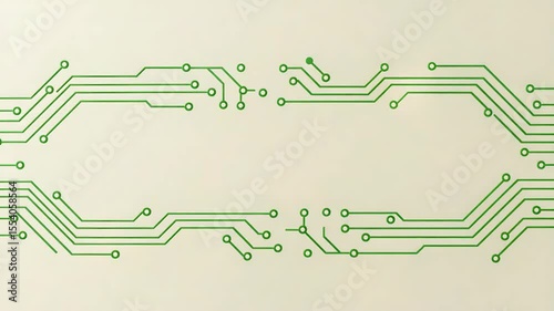 Abstract Green Circuit Board Design on Light Background Technology Concept