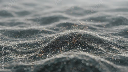 Abstract Grey Granular Sand Waves with Golden Sparks in Macro Close-up Creating Dynamic Visual Texture Shallow Depth of Field