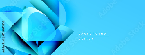 Abstract blue shapes overlap, creating dynamic background. Gradient shades offer modern visual appeal. Design elements suggest movement, depth.