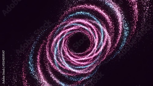 Abstract Pink And Blue Galaxy Spiral Of Twinkling Particles With Dark Backdrop For Space Exploration Cosmic Phenomena And Modern Design