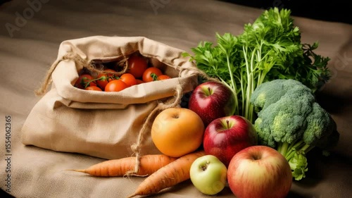 Fresh fruits and vegetables display