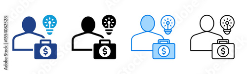 Entrepreneur icon sheet multiple style collection