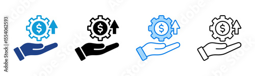 Profitability icon sheet multiple style collection