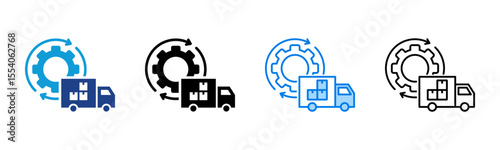 Supply Chain Management icon sheet multiple style collection