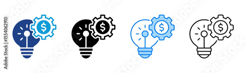 Business Inovation icon sheet multiple style collection