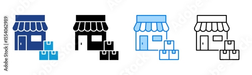 Market icon sheet multiple style collection
