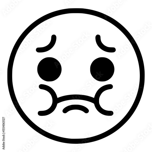 Simple Sad Face Emoji Isolated Graphic