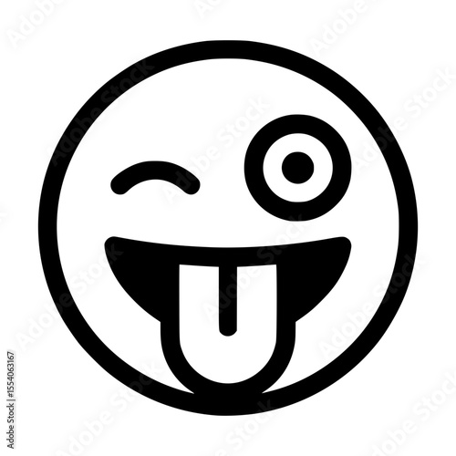 Winking emoji face with tongue sticking out isolated