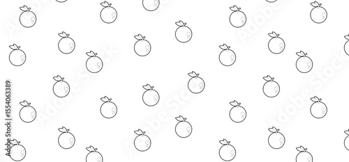 Seamless fruit pattern with Guava in outline mode