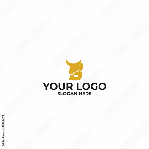 Bull Logo and Letter B Initial