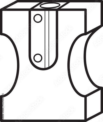 Illustration of a Black and White Pencil Sharpener
