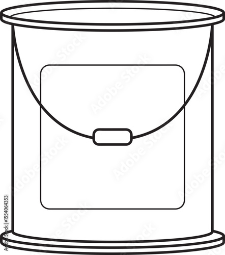 Blank Paint Can with Wire Handle and Square Label