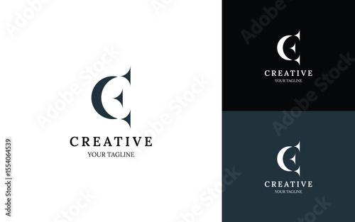 Minimalist letter E logo design for your business. Monogram luxury logo
