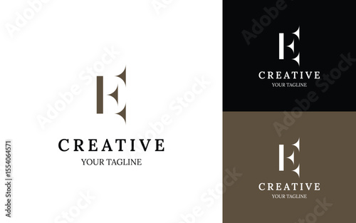 Minimalist letter E logo design for your business. Monogram luxury logo