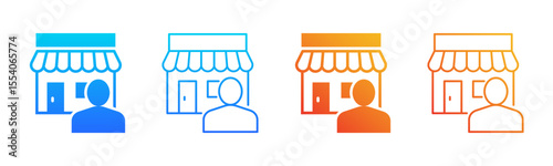 Sales Representative icon sheet multiple style collection