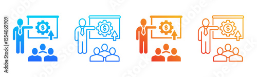 Training icon sheet multiple style collection