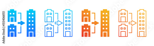 Merger icon sheet multiple style collection