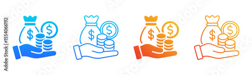 Profit icon sheet multiple style collection