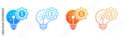 Business Inovation icon sheet multiple style collection
