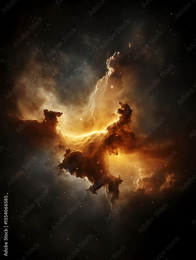 Fototapeta premium Cosmic Ember's Embrace