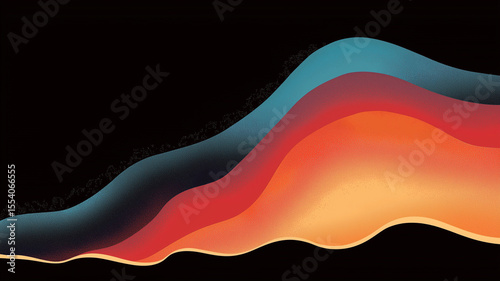 Psychedelic Rainbow Wave with Grainy Retro Colours.
 photo