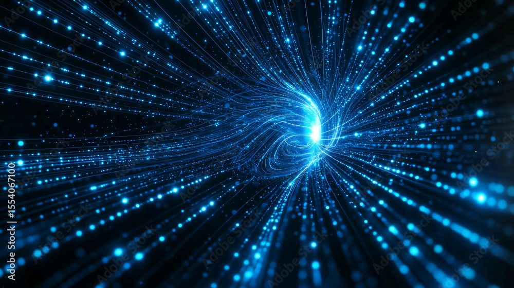 Obraz premium Blue Technology Vector with Speed Connection Concept. 