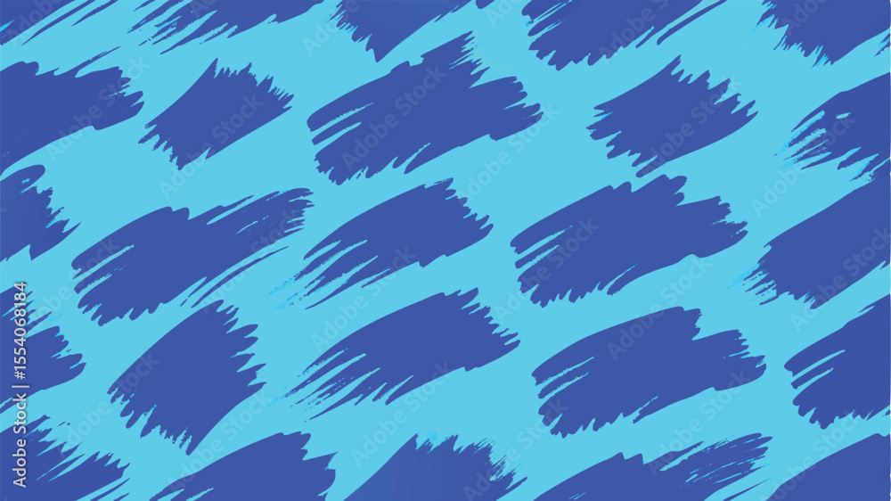 Obraz premium Seamless pattern of dark blue brush strokes on light blue background abstract