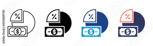 Profit Margin icon sheet multiple style collection