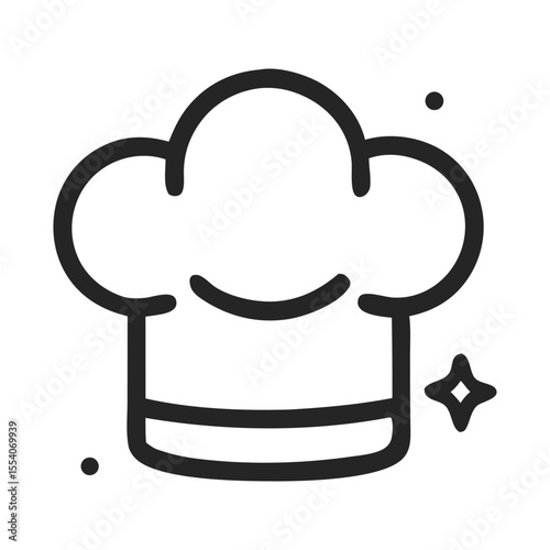 Chef hat as a pristine culinary symbol, clean and representing culinary excellence; ideal for food blogs, restaurant menus, and culinary websites.