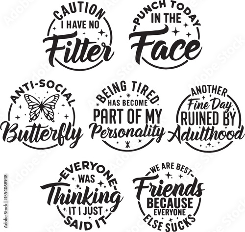 Adobe Creative Titles for "Sarcastic Quotes":
"Seriously? Sarcastic Quotes Collection"
"Not Sorry: A Sarcastic Quote Set"
"100% Attitude: Sarcastic Sayings Pack"
"Dripping With Sass – Sarcasm Desig