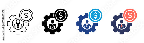 Business Management icon sheet multiple style collection
