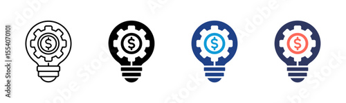 Business Strategy icon sheet multiple style collection